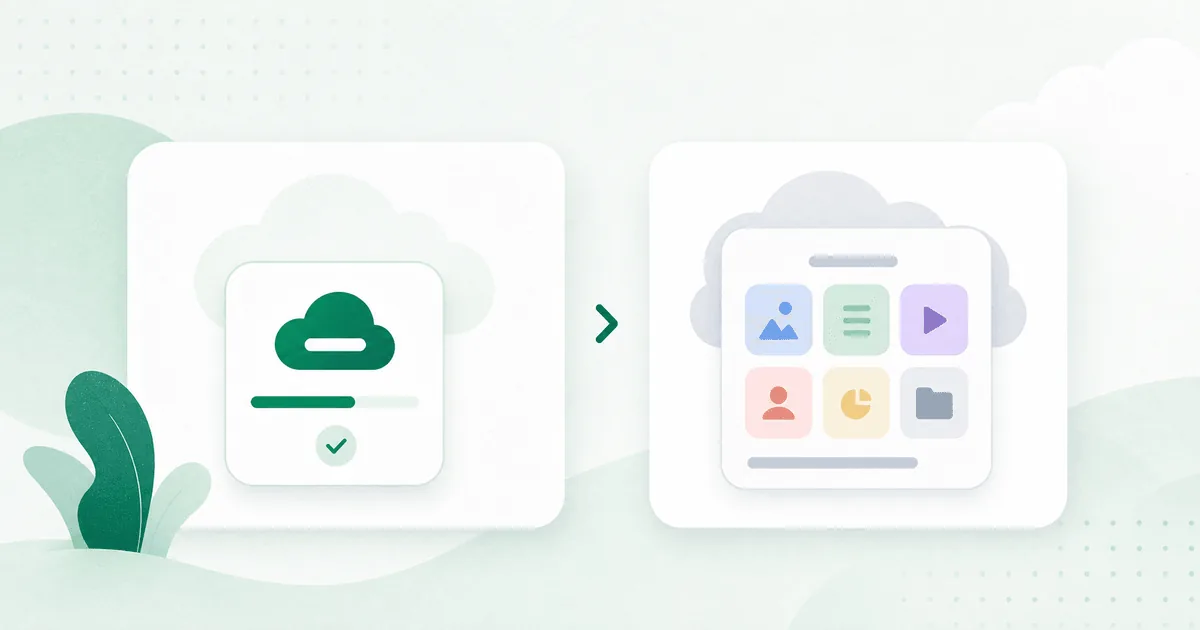 Illustration comparing lean cloud storage pricing against heavier bundled storage plans.